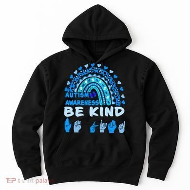 Be Kind Autism Awareness Rainbow Trendy BoHo Rainbow Leopard Print Hoodie