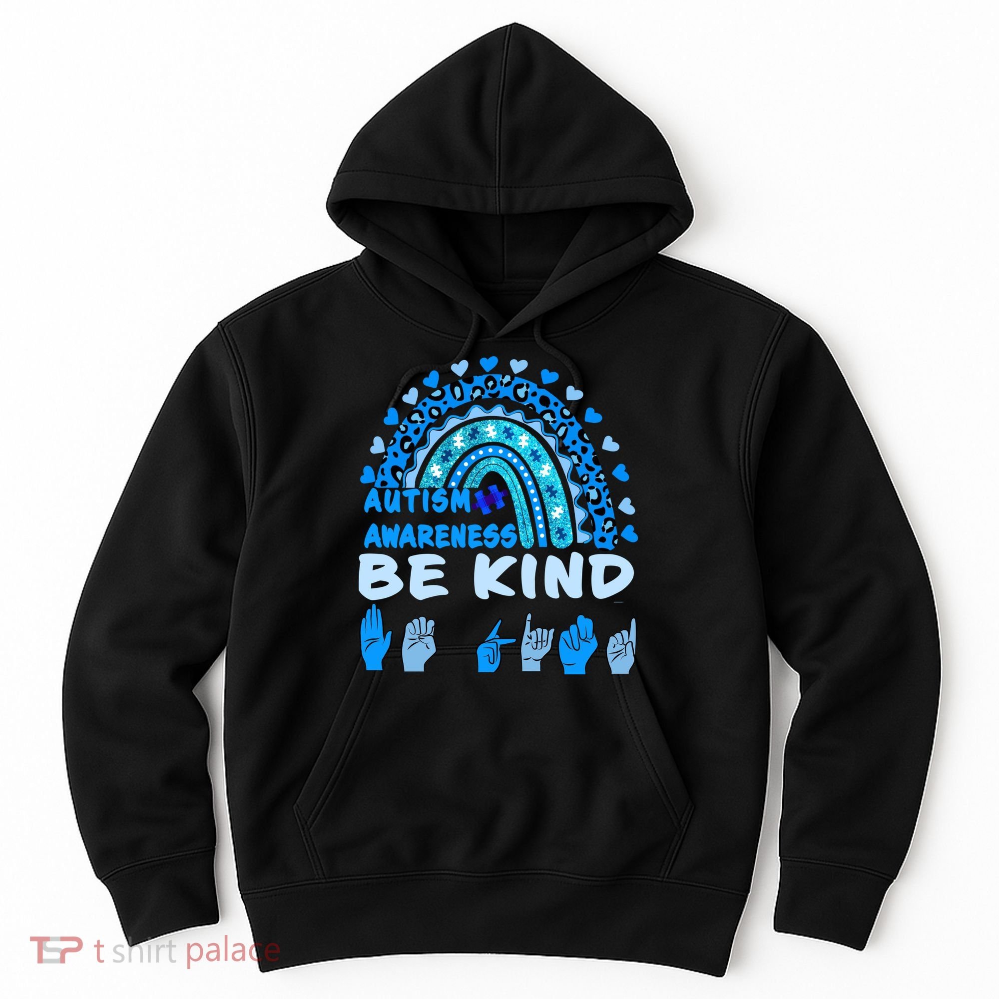 Be Kind Autism Awareness Rainbow Trendy BoHo Rainbow Leopard Print Hoodie