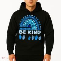Be Kind Autism Awareness Rainbow Trendy BoHo Rainbow Leopard Print Hoodie thumb 2