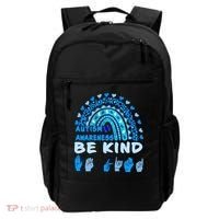 Be Kind Autism Awareness Rainbow Trendy BoHo Rainbow Leopard Print Backpack thumb 0