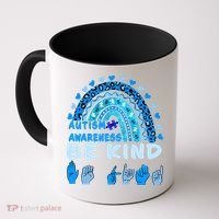 Be Kind Autism Awareness Rainbow Trendy BoHo Rainbow Leopard Print Coffee Mug thumb 0