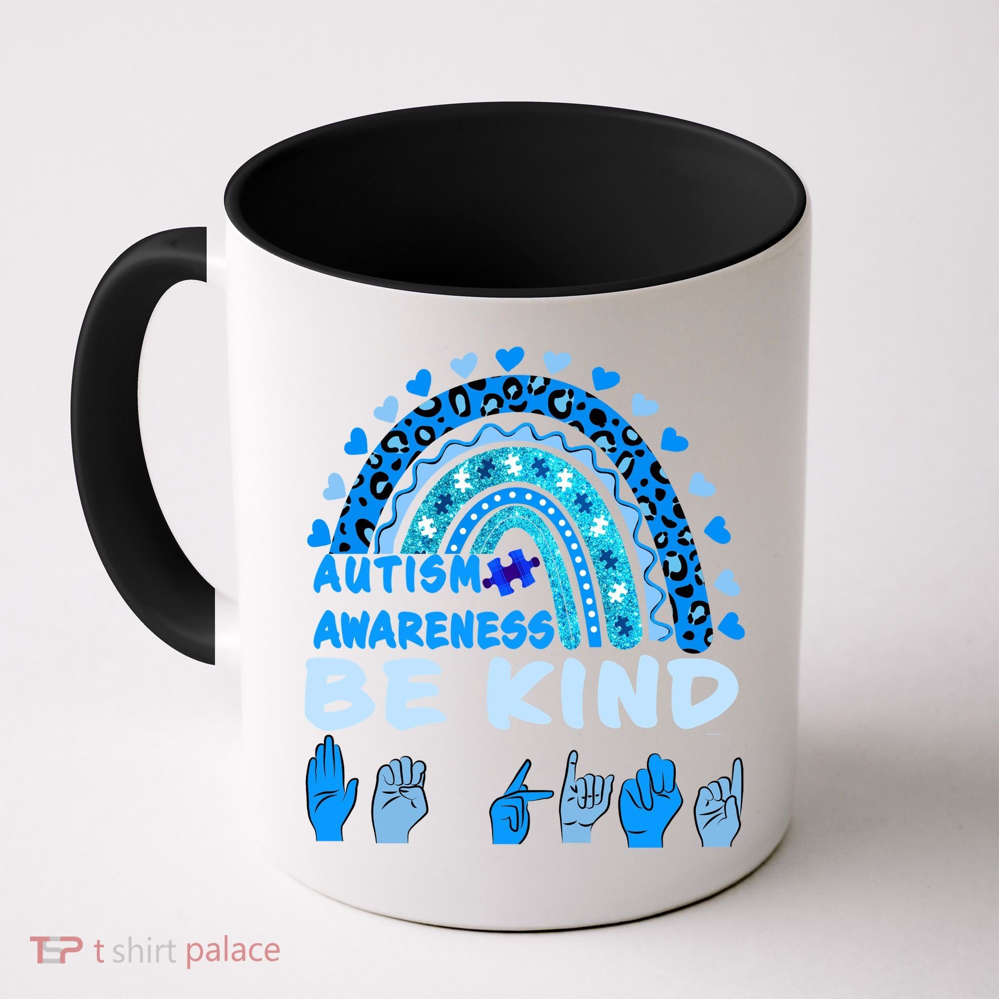 Be Kind Autism Awareness Rainbow Trendy BoHo Rainbow Leopard Print Coffee Mug