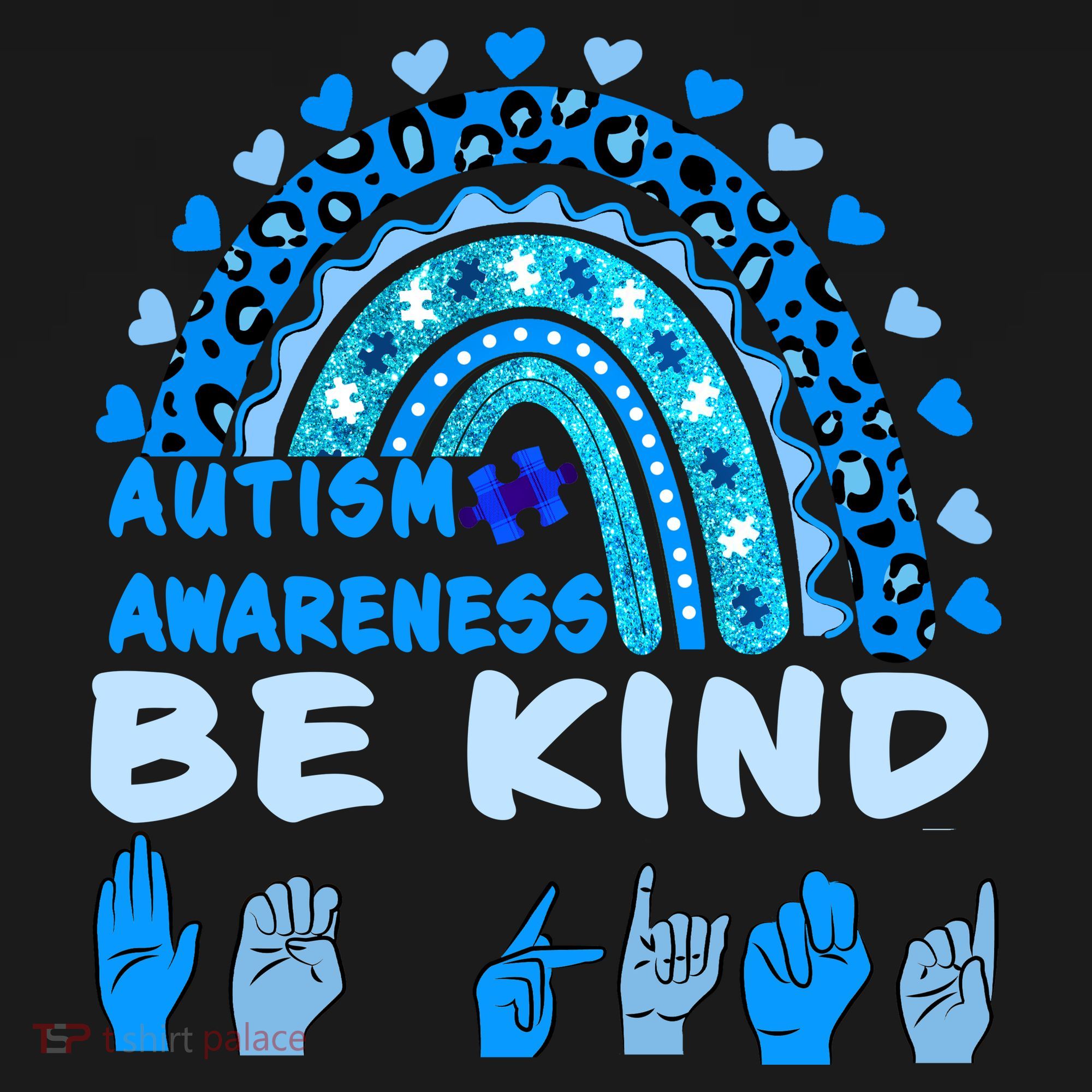 Be Kind Autism Awareness Rainbow Trendy BoHo Rainbow Leopard Print Polo