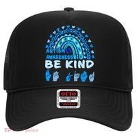 Be Kind Autism Awareness Rainbow Trendy BoHo Rainbow Leopard Print Hat thumb 0