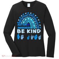 Be Kind Autism Awareness Rainbow Trendy BoHo Rainbow Leopard Print Women's Long Sleeve Shirt thumb 0