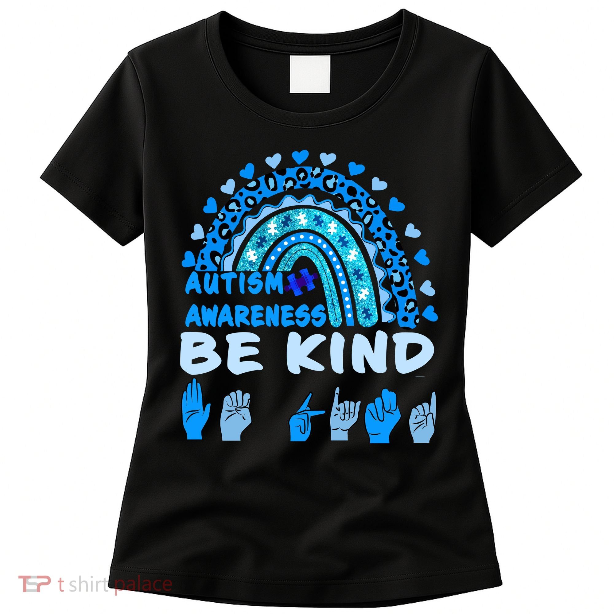 Be Kind Autism Awareness Rainbow Trendy BoHo Rainbow Leopard Print Women's T-Shirt