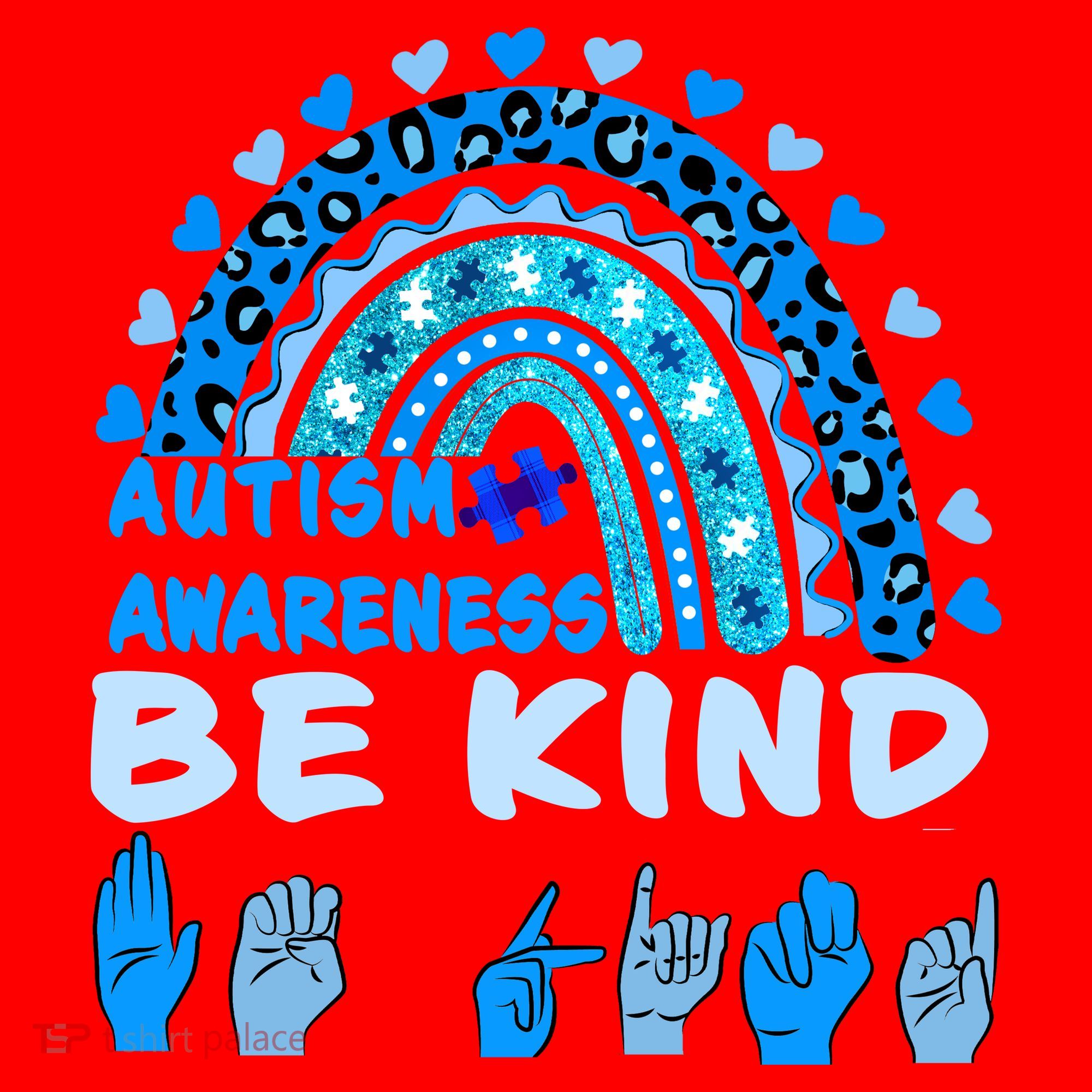 Be Kind Autism Awareness Rainbow Trendy BoHo Rainbow Leopard Print Santa Hat