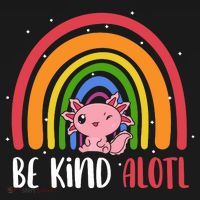 Be Kind ALOTL Axolotl Rainbow Teacher Positive Inspirational Hoodie thumb 2