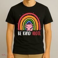 Be Kind ALOTL Axolotl Rainbow Teacher Positive Inspirational T-Shirt thumb 3