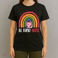 Be Kind ALOTL Axolotl Rainbow Teacher Positive Inspirational T-Shirt thumb 4