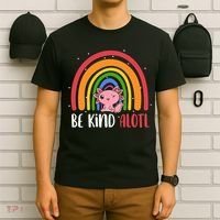 Be Kind ALOTL Axolotl Rainbow Teacher Positive Inspirational T-Shirt thumb 6