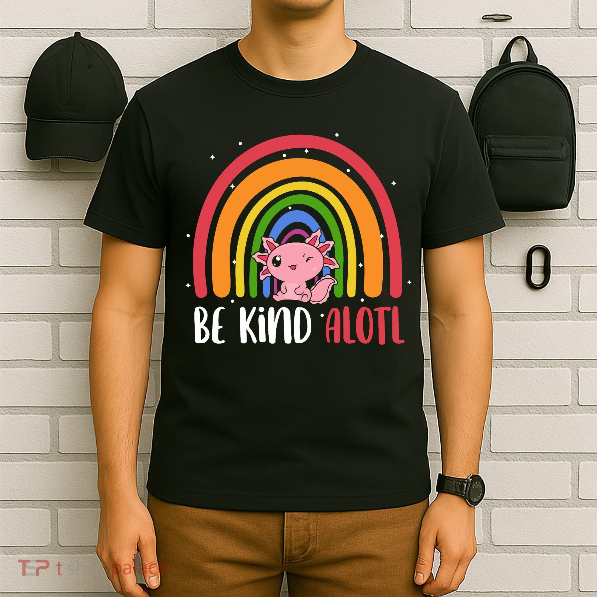 Be Kind ALOTL Axolotl Rainbow Teacher Positive Inspirational T-Shirt