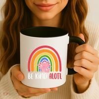 Be Kind ALOTL Axolotl Rainbow Teacher Positive Inspirational Coffee Mug thumb 3