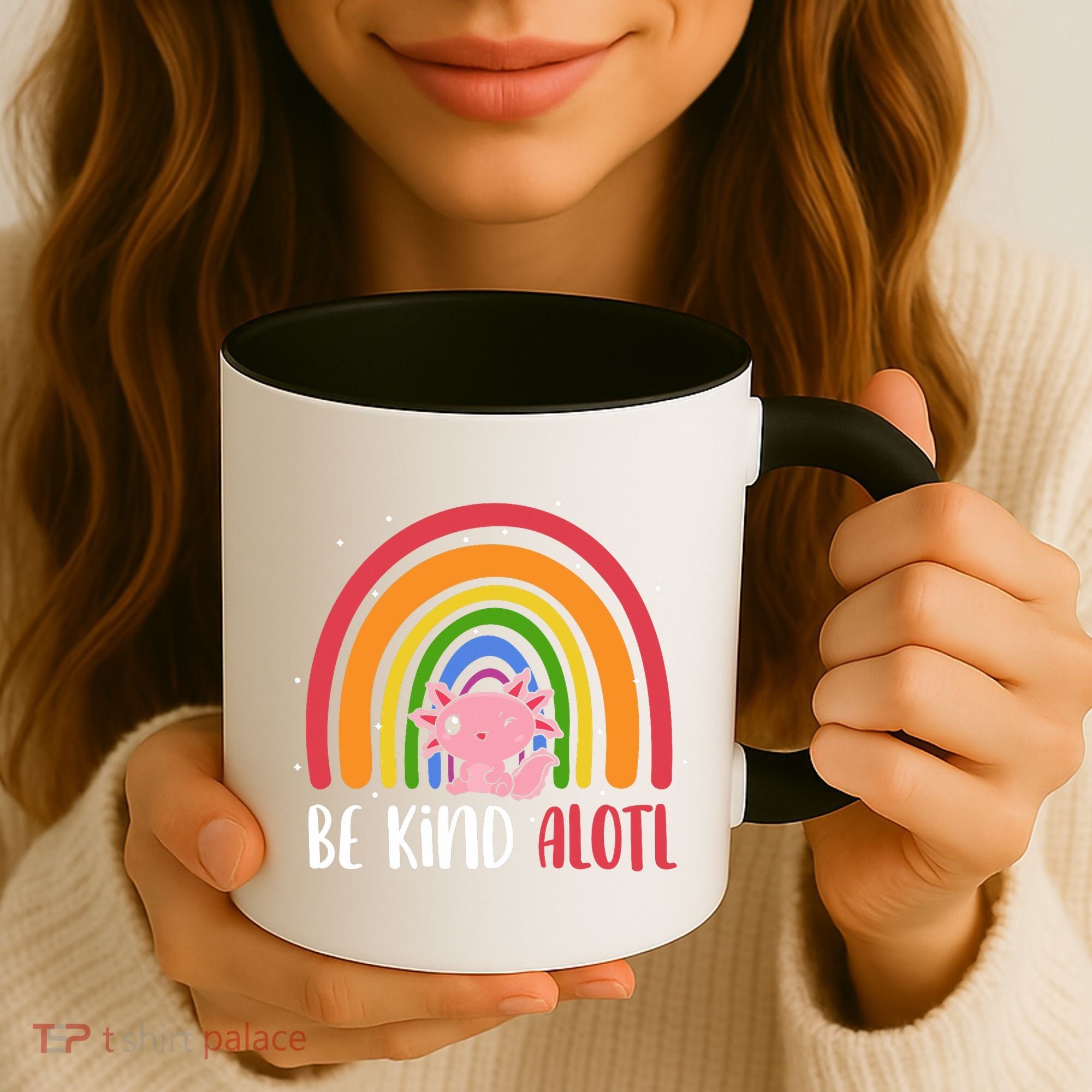 Be Kind ALOTL Axolotl Rainbow Teacher Positive Inspirational Coffee Mug