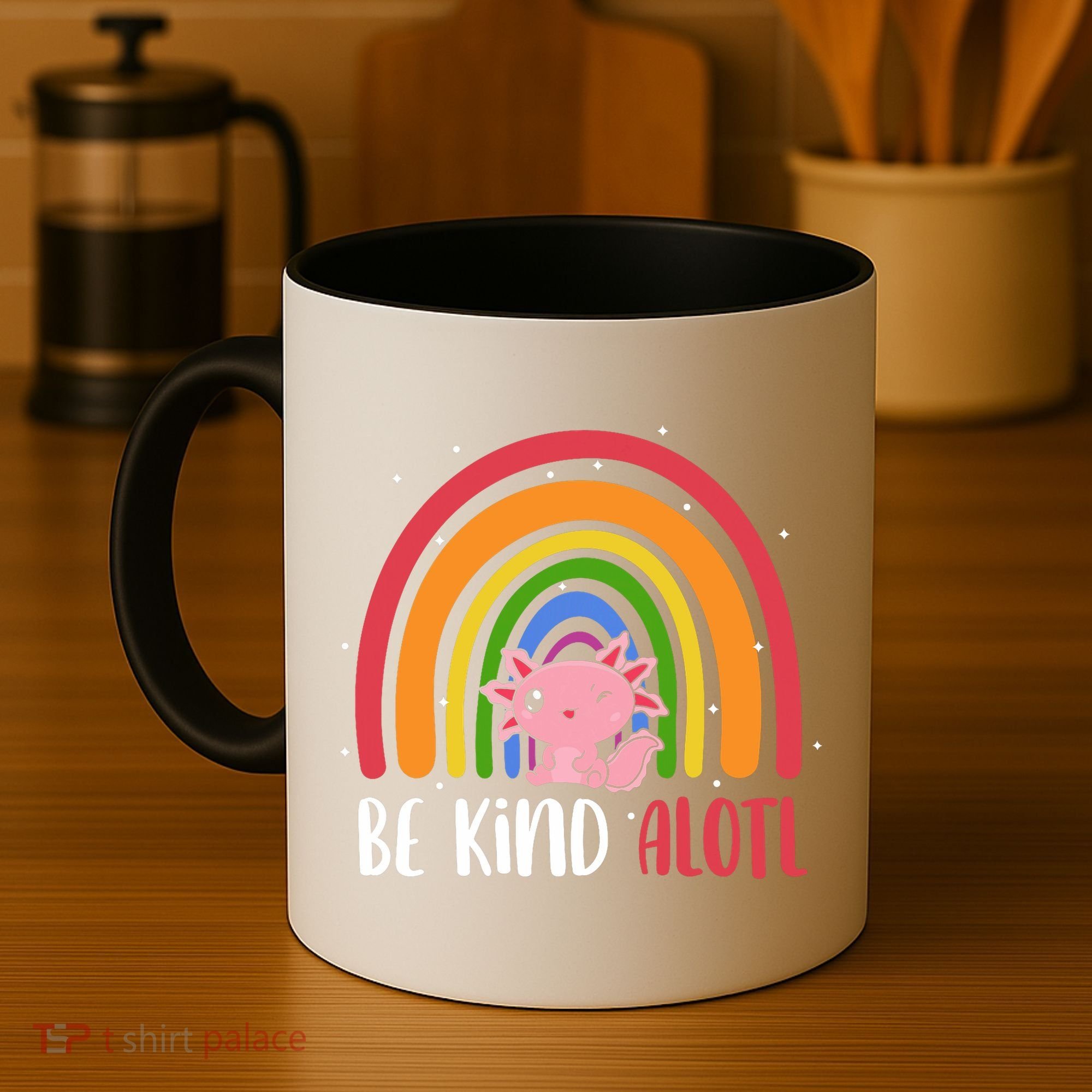 Be Kind ALOTL Axolotl Rainbow Teacher Positive Inspirational Coffee Mug