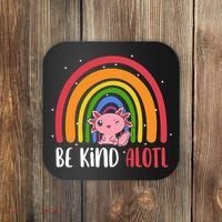 Be Kind ALOTL Axolotl Rainbow Teacher Positive Inspirational Coaster thumb 0