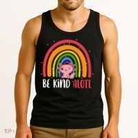 Be Kind ALOTL Axolotl Rainbow Teacher Positive Inspirational Tank Top thumb 3