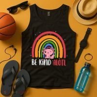 Be Kind ALOTL Axolotl Rainbow Teacher Positive Inspirational Tank Top thumb 4