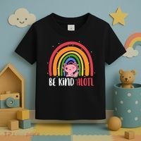 Be Kind ALOTL Axolotl Rainbow Teacher Positive Inspirational Toddler T-Shirt thumb 3
