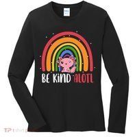 Be Kind ALOTL Axolotl Rainbow Teacher Positive Inspirational Women's Long Sleeve Shirt thumb 0