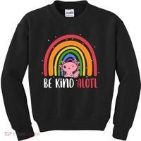 Be Kind ALOTL Axolotl Rainbow Teacher Positive Inspirational Kids Sweatshirt thumb 0