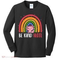 Be Kind ALOTL Axolotl Rainbow Teacher Positive Inspirational Kids Long Sleeve Shirt thumb 0