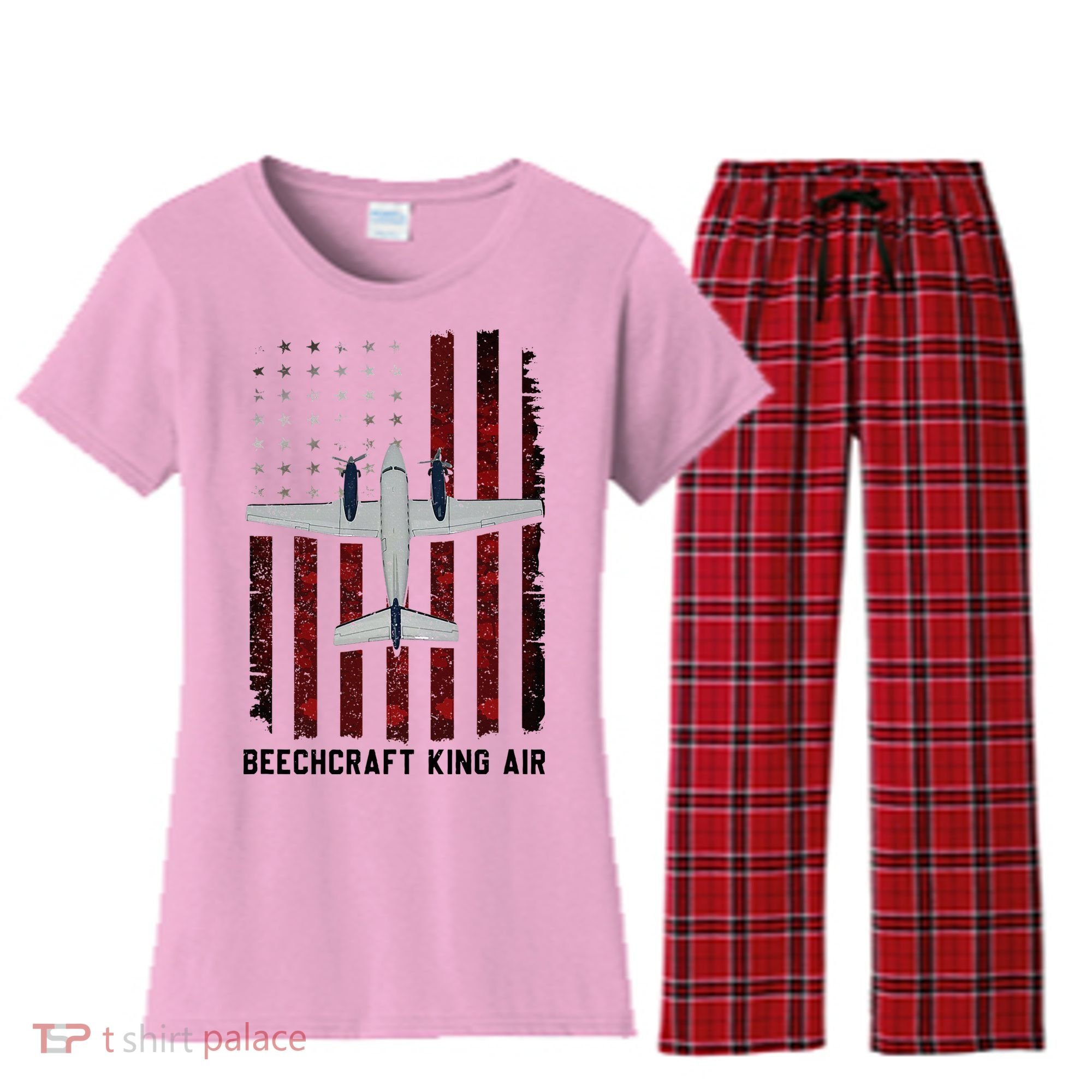 Beechcraft King Air Women's Flannel Pajama Set
