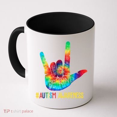 Be Kind ASL Love Sign Language Hand Autism Awareness Coffee Mug