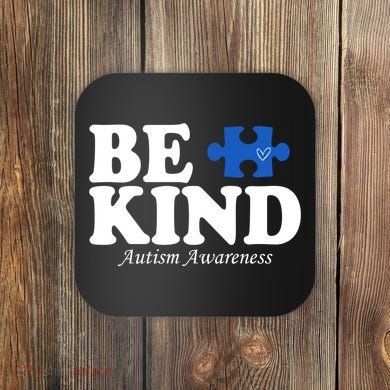 Be Kind Autism Awareness Puzzle Coaster