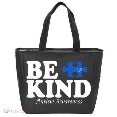 Be Kind Autism Awareness Puzzle Tote Bag