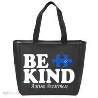 Be Kind Autism Awareness Puzzle Tote Bag thumb 0