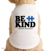 Be Kind Autism Awareness Puzzle Doggie Tank thumb 0