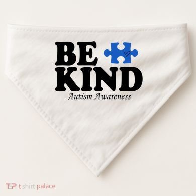 Be Kind Autism Awareness Puzzle USA-Made Doggie Bandana