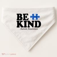 Be Kind Autism Awareness Puzzle USA-Made Doggie Bandana thumb 0