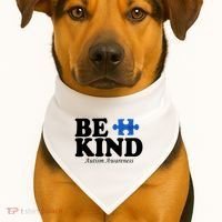 Be Kind Autism Awareness Puzzle USA-Made Doggie Bandana thumb 1