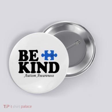 Be Kind Autism Awareness Puzzle Button