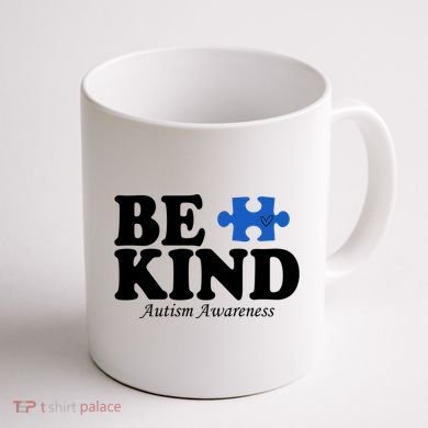 Be Kind Autism Awareness Puzzle Coffee Mug back