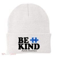 Be Kind Autism Awareness Puzzle Beanie thumb 0