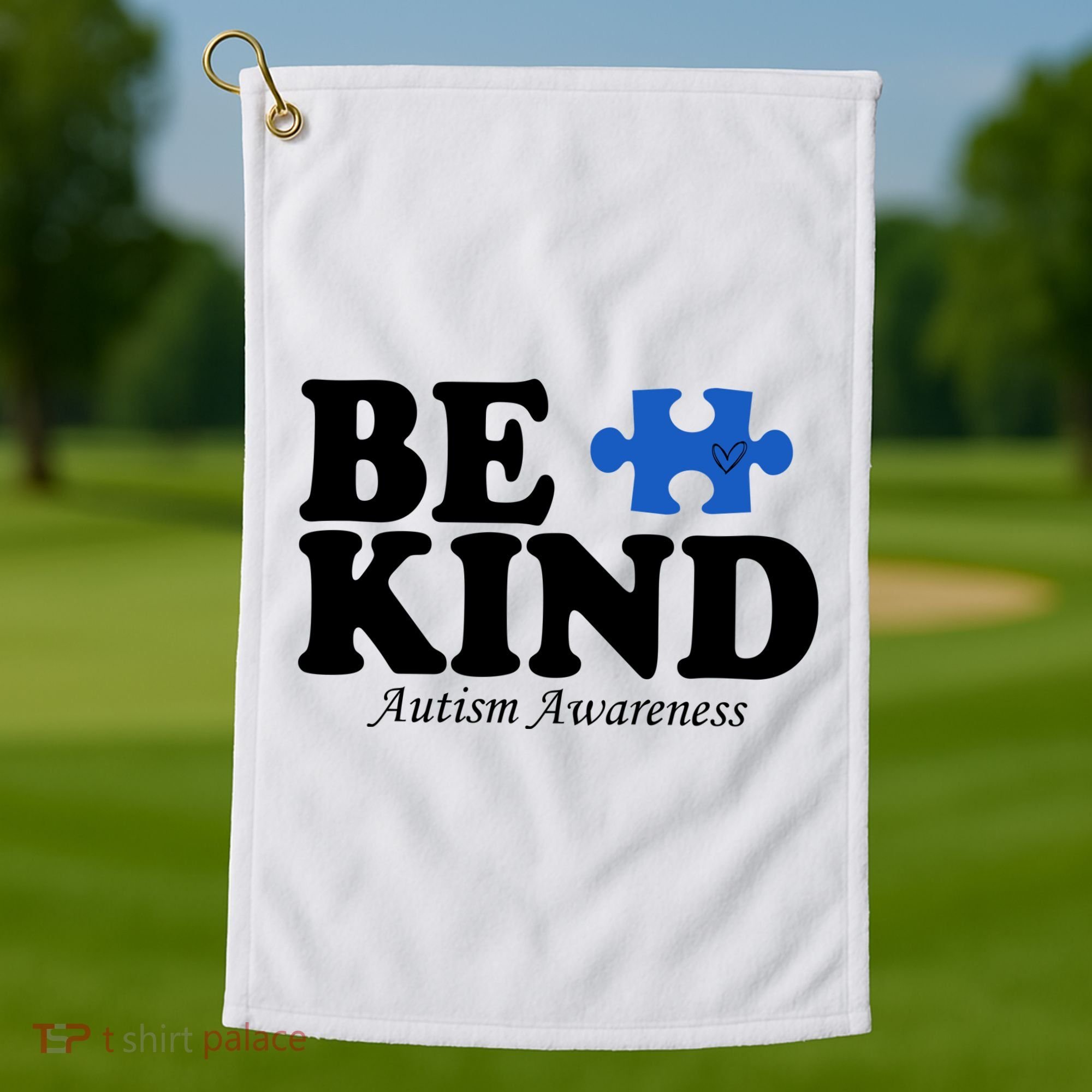 Be Kind Autism Awareness Puzzle Golf Towel