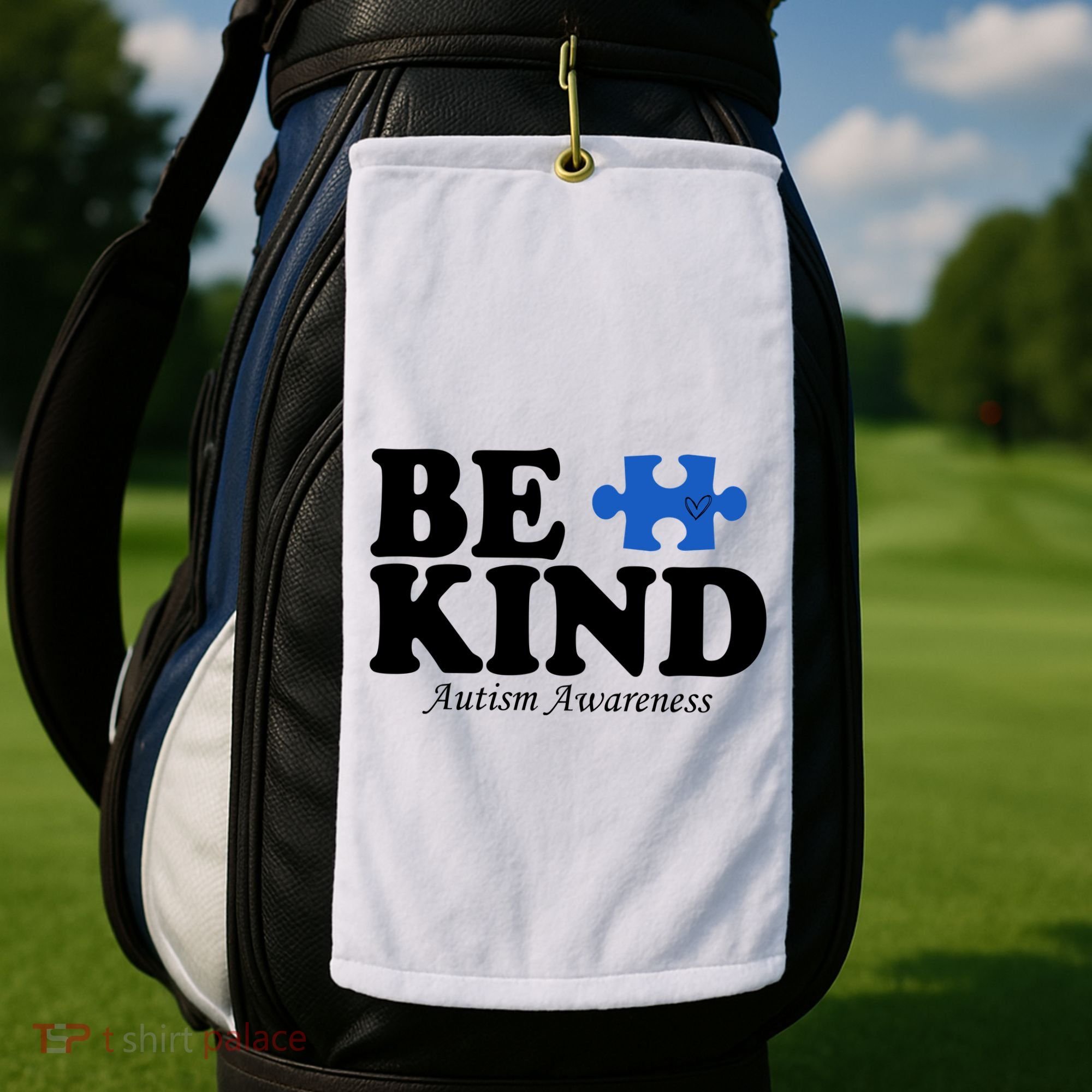 Be Kind Autism Awareness Puzzle Golf Towel