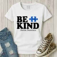 Be Kind Autism Awareness Puzzle Women's T-Shirt thumb 3