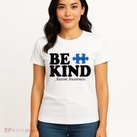 Be Kind Autism Awareness Puzzle Women's T-Shirt thumb 4
