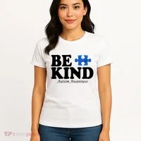 Be Kind Autism Awareness Puzzle Women's T-Shirt thumb 4