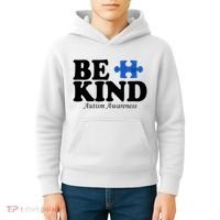 Be Kind Autism Awareness Puzzle Kids Hoodie thumb 4