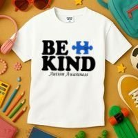 Be Kind Autism Awareness Puzzle Kids T-Shirt thumb 3