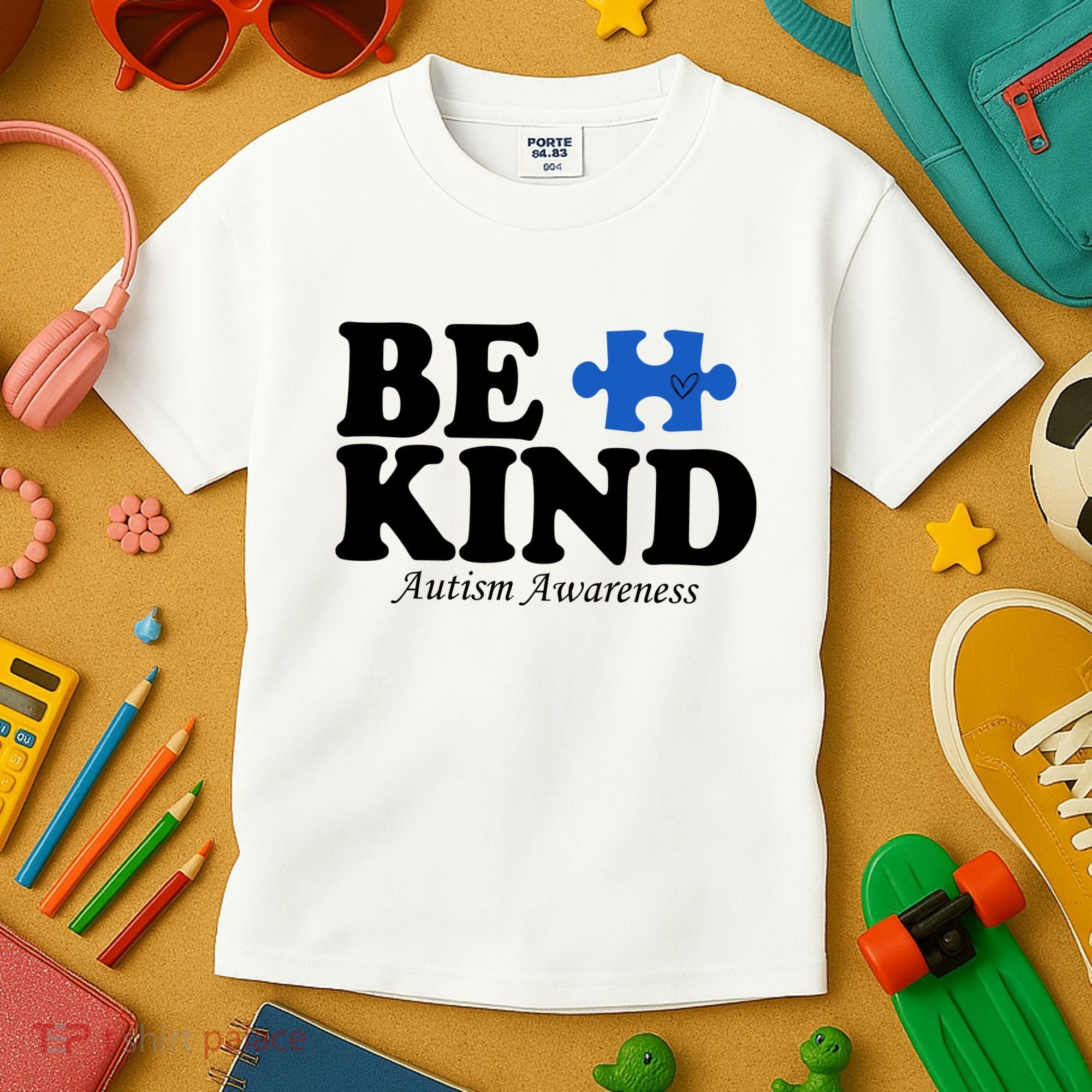 Be Kind Autism Awareness Puzzle Kids T-Shirt