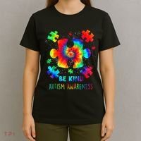Be Kind Autism Awareness Rainbow T-Shirt thumb 4