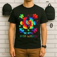 Be Kind Autism Awareness Rainbow T-Shirt thumb 6