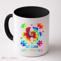 Be Kind Autism Awareness Rainbow Coffee Mug thumb 0