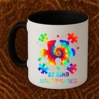 Be Kind Autism Awareness Rainbow Coffee Mug thumb 2